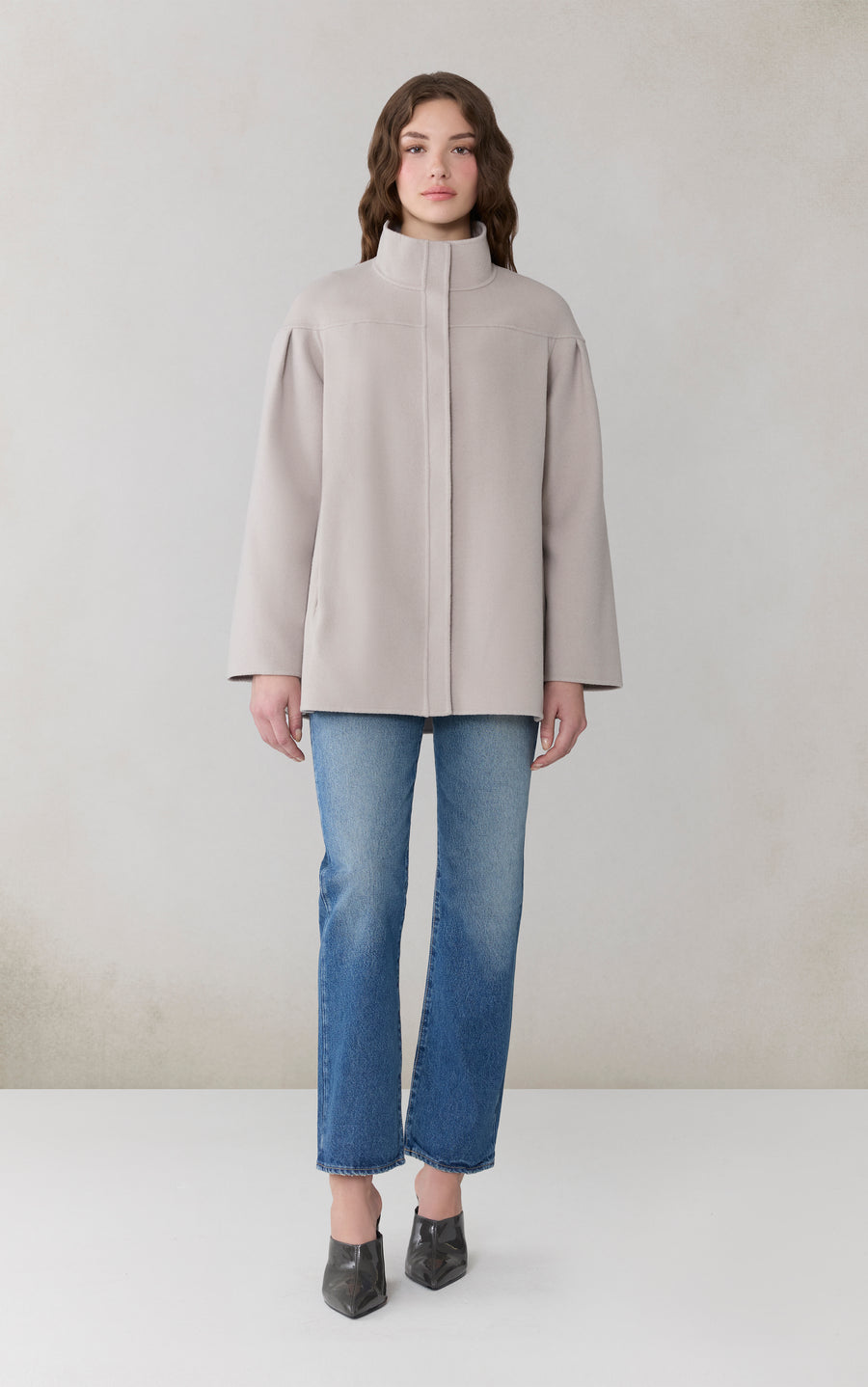 KIERRA Cape Jacket in Double-Face Wool