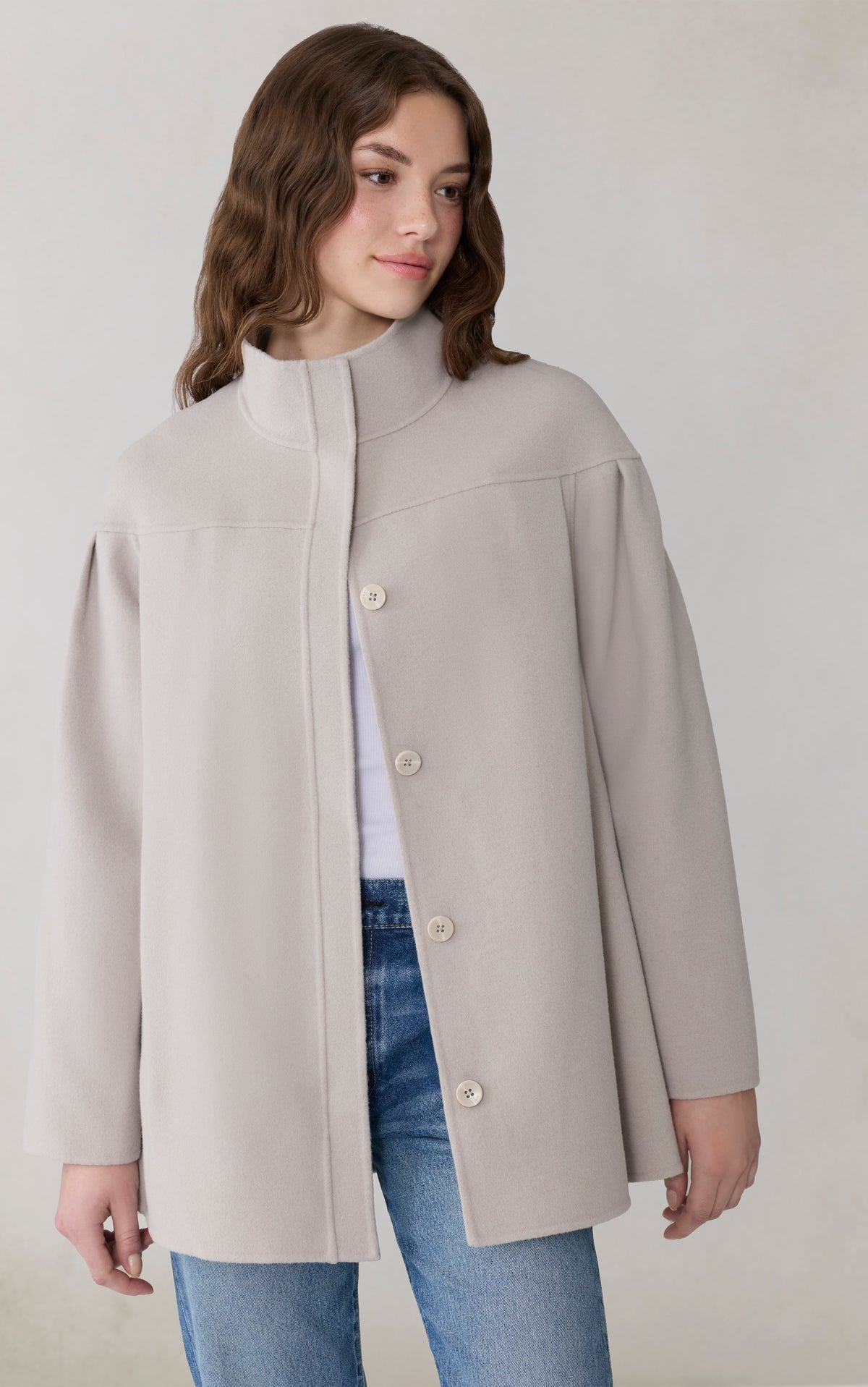 KIERRA Cape Jacket in Double-Face Wool