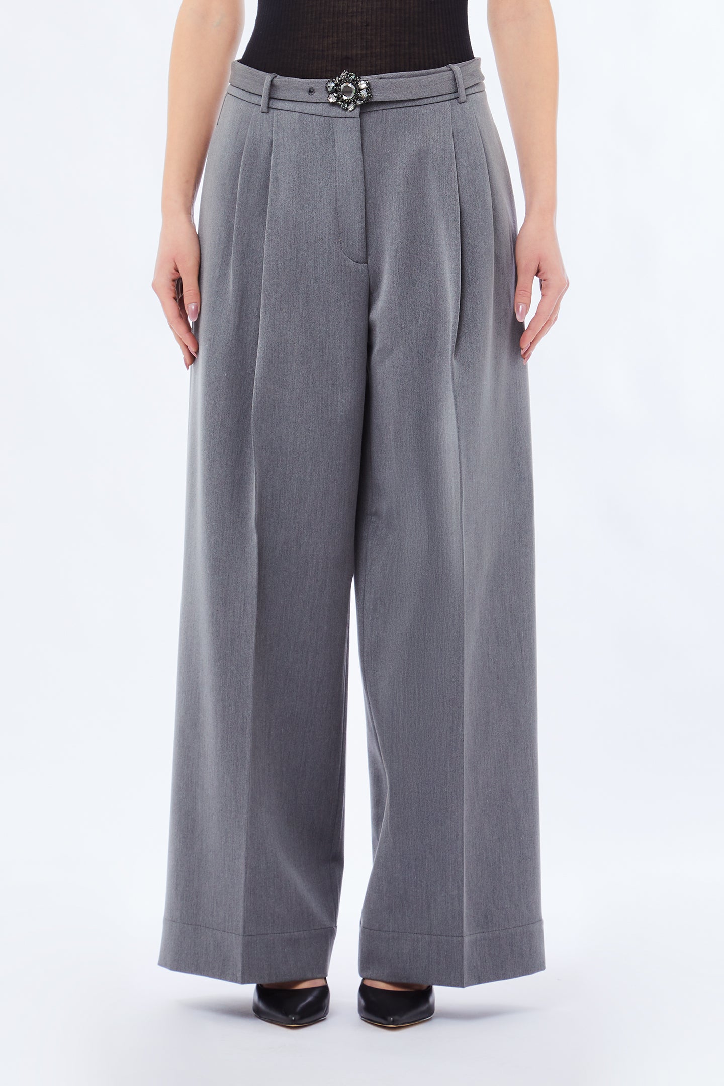 Liu Jo Milano Grey Palazzo Trousers | Women’s Smart Wide-Leg Pants