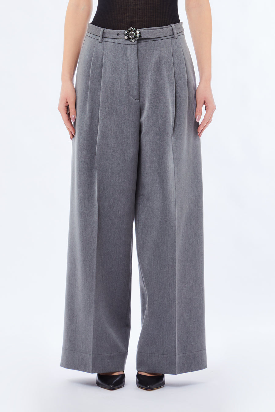 Liu Jo Milano Grey Palazzo Trousers | Women’s Smart Wide-Leg Pants