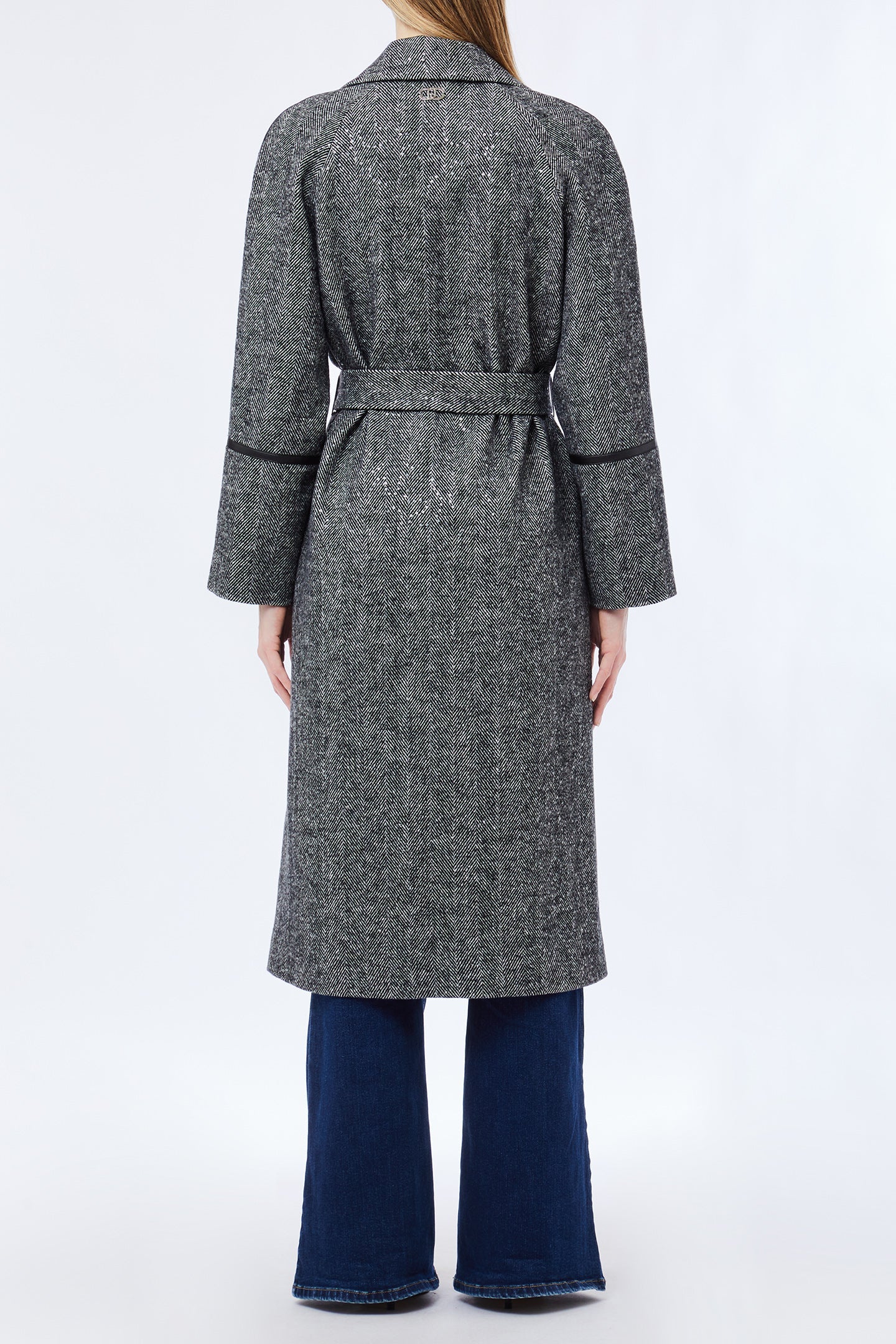 Liu Jo Milano Belted Grey Herringbone Coat