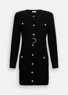 Liu Jo Milano Black Short Knit Dress | Women’s Viscose-Blend Belted Mini Dress