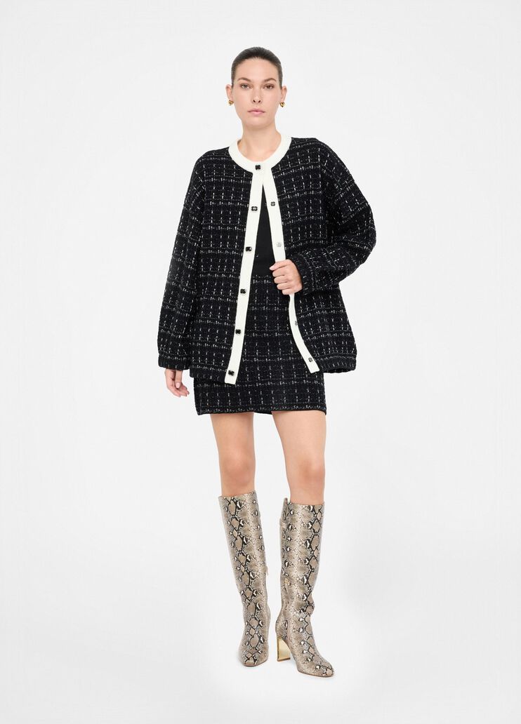Liu Jo Milano Cotton Wool Jacket | Women’s Black & White Tweed Jacket
