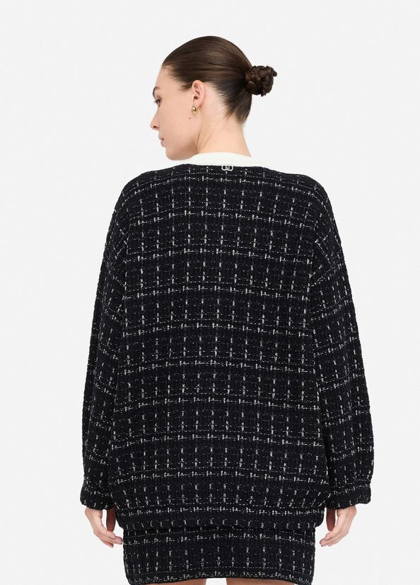 Liu Jo Milano Cotton Wool Jacket | Women’s Black & White Tweed Jacket