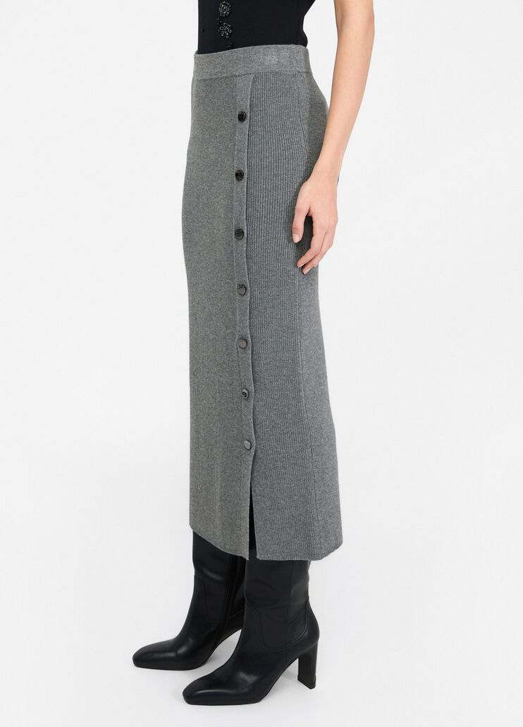 Liu Jo Milano Grey Fisherman’s Rib-Knit Skirt