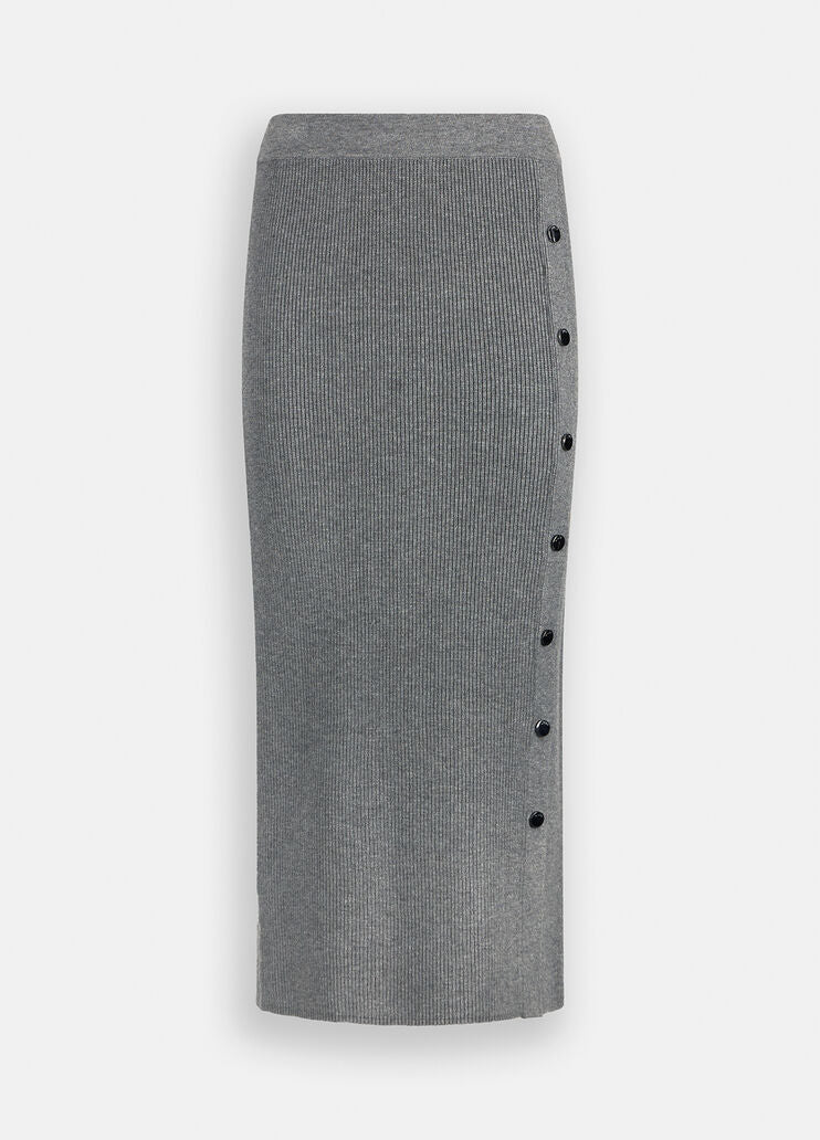 Liu Jo Milano Grey Fisherman’s Rib-Knit Skirt