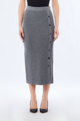 Liu Jo Milano Grey Fisherman’s Rib-Knit Skirt