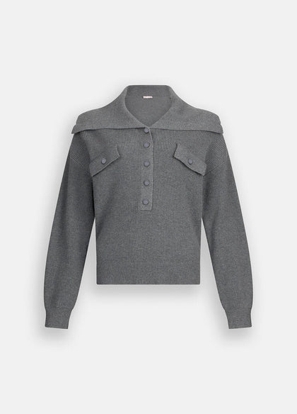 Liu Jo Milano Grey Rib-Knit Jumper