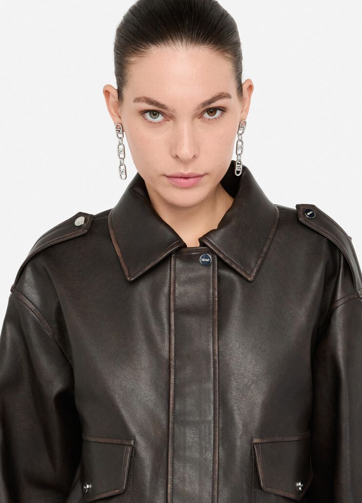 Liu Jo Milano Utility Style Brown Coated Jacket