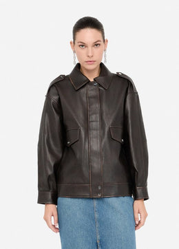 Liu Jo Milano Utility Style Brown Coated Jacket