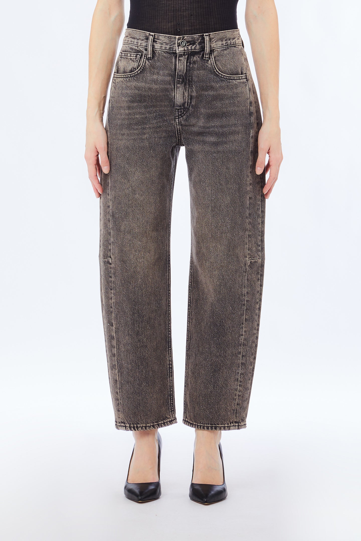 Liu Jo Milano Women’s Boyfriend Jeans in Stonewash Denim with Glitter Detail
