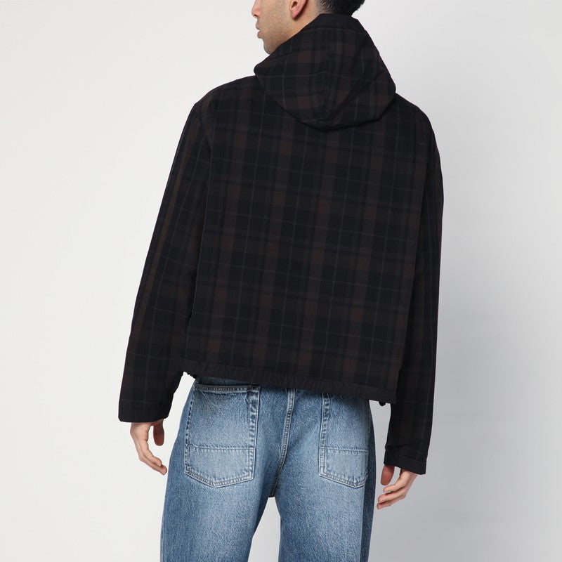 Our Legacy Riviera black/brown jacket with Check pattern