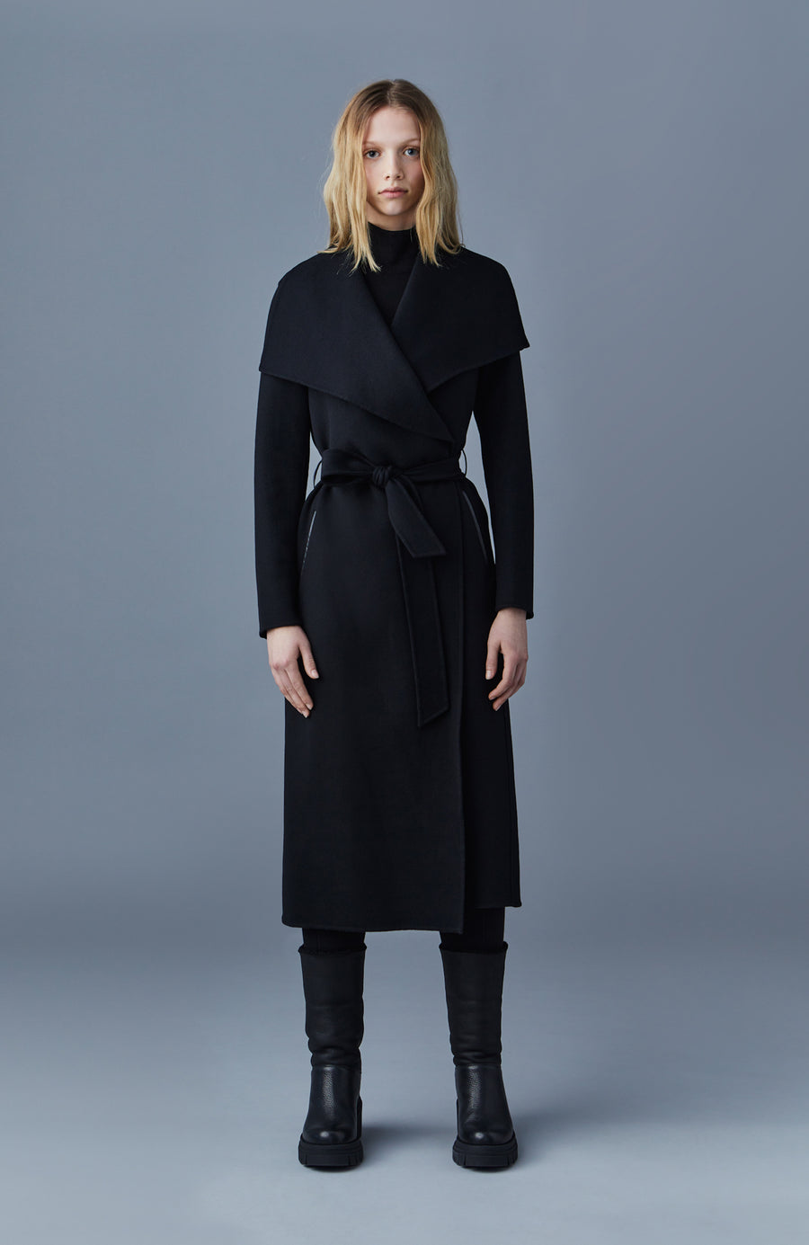 MAI-CN Double-face Belted Wool Wrap Coat