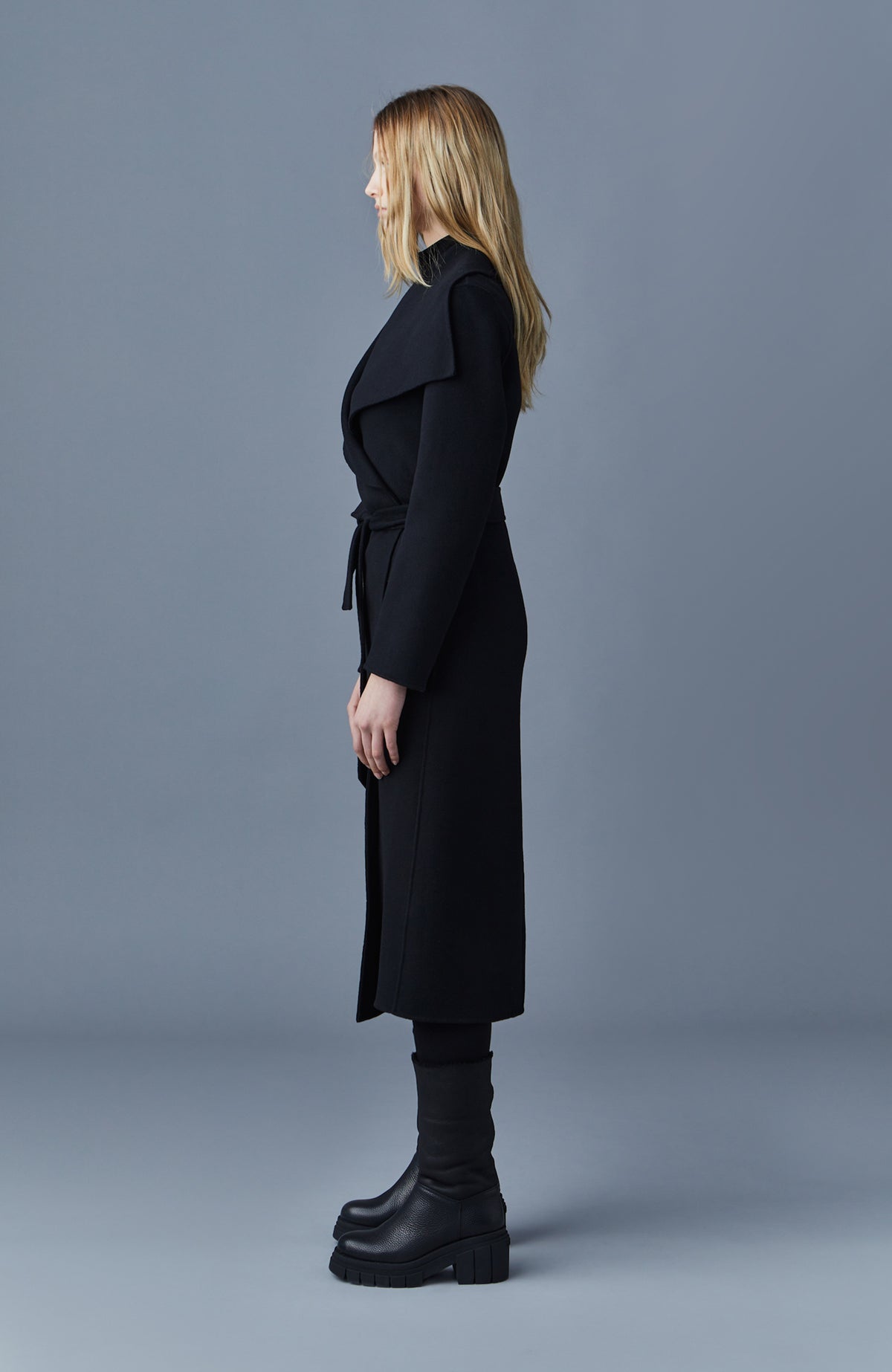 MAI-CN Double-face Belted Wool Wrap Coat