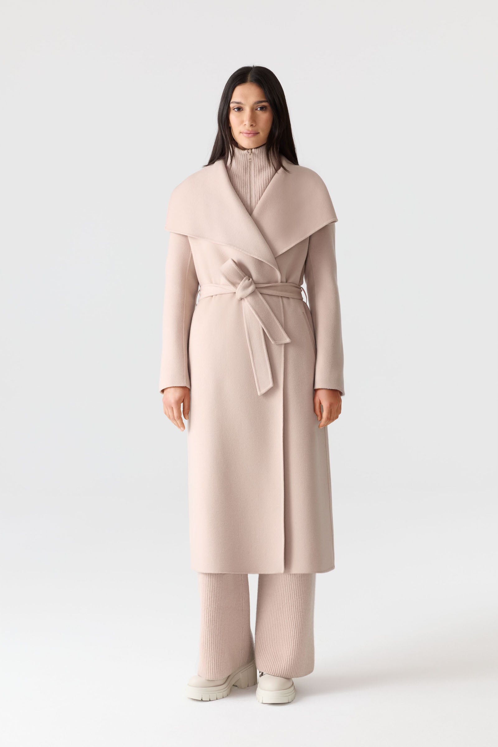 Mackage MAI-CN Double-face Belted Wool Wrap Coat