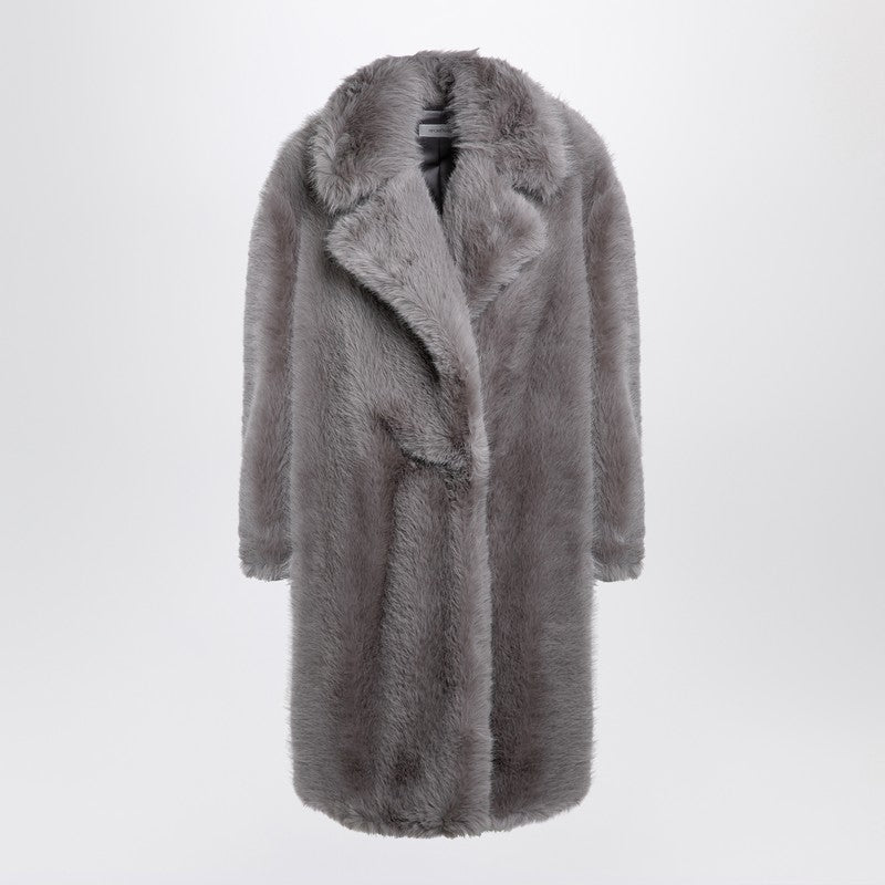 Sportmax Light grey faux fur coat
