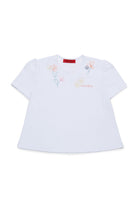 MAX&Co. White Floral Embroidered Cotton T-Shirt