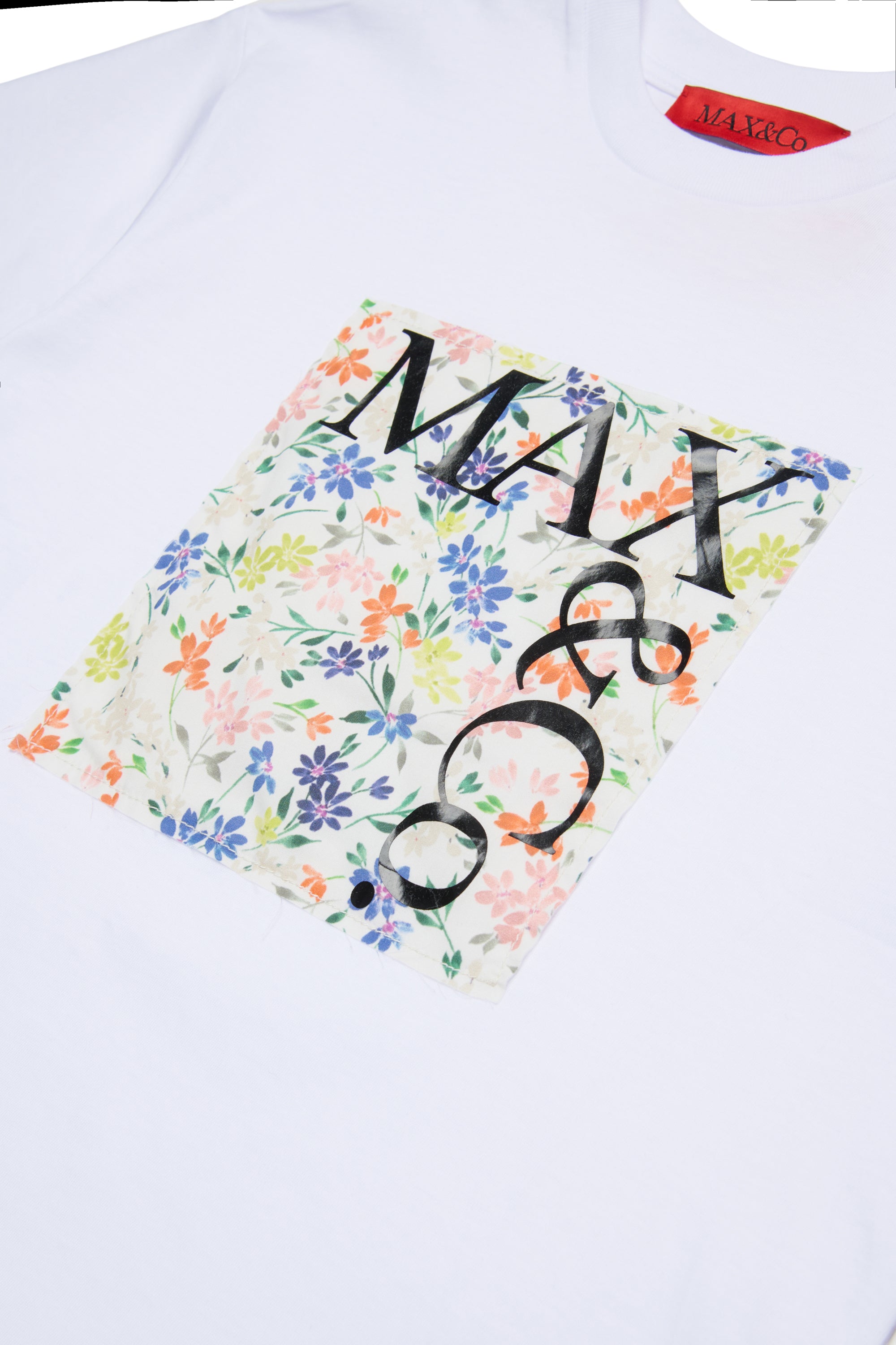 MAX&Co. White Graphic Cotton T-Shirt