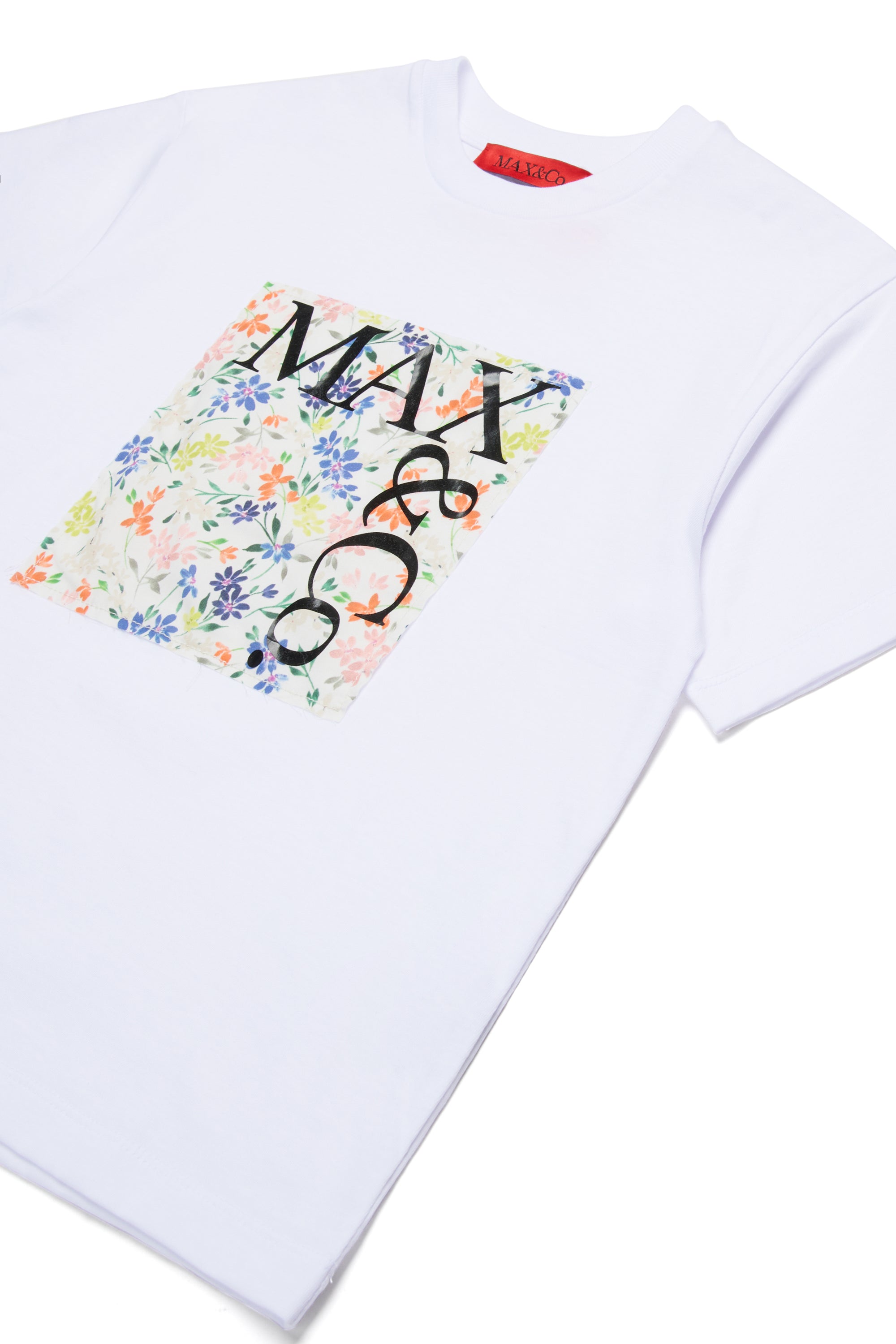 MAX&Co. White Graphic Cotton T-Shirt