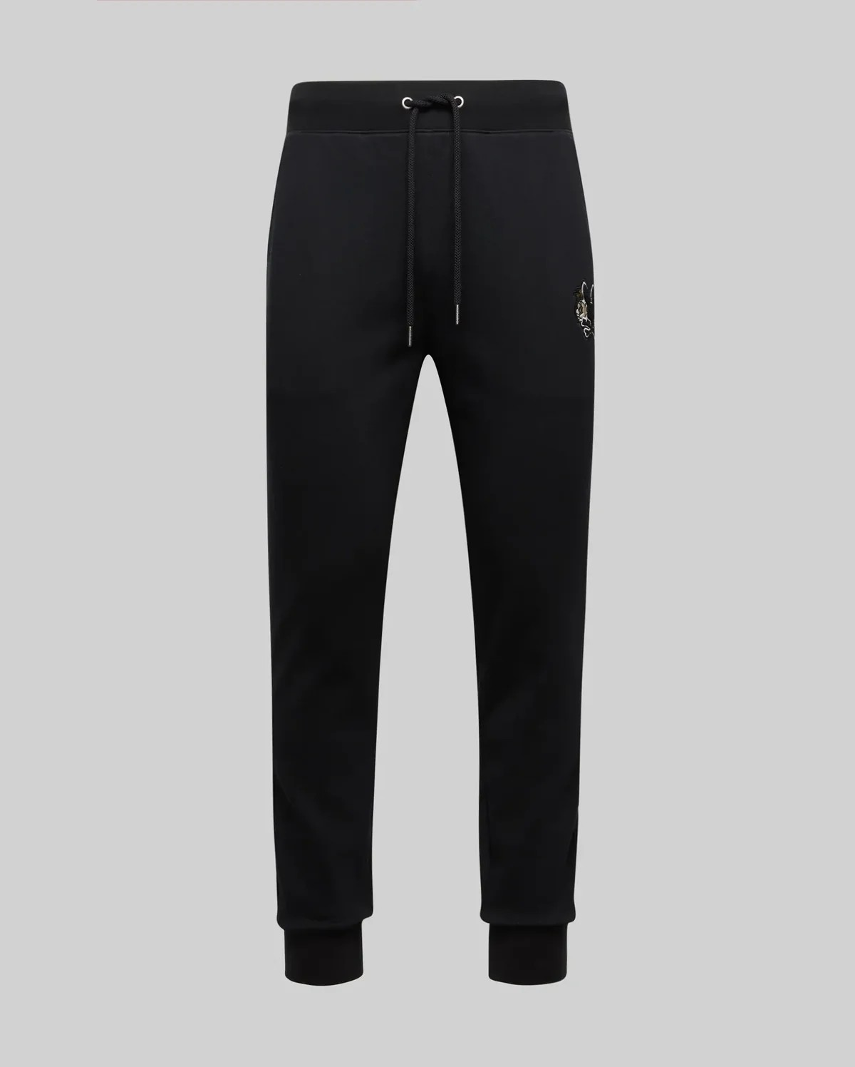 Psycho Bunny Auguste Floral Patch Jogger Pants in Black