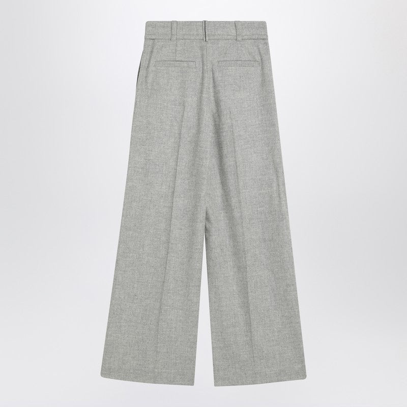 Brunello Cucinelli Wide grey trousers in wool and cashmere