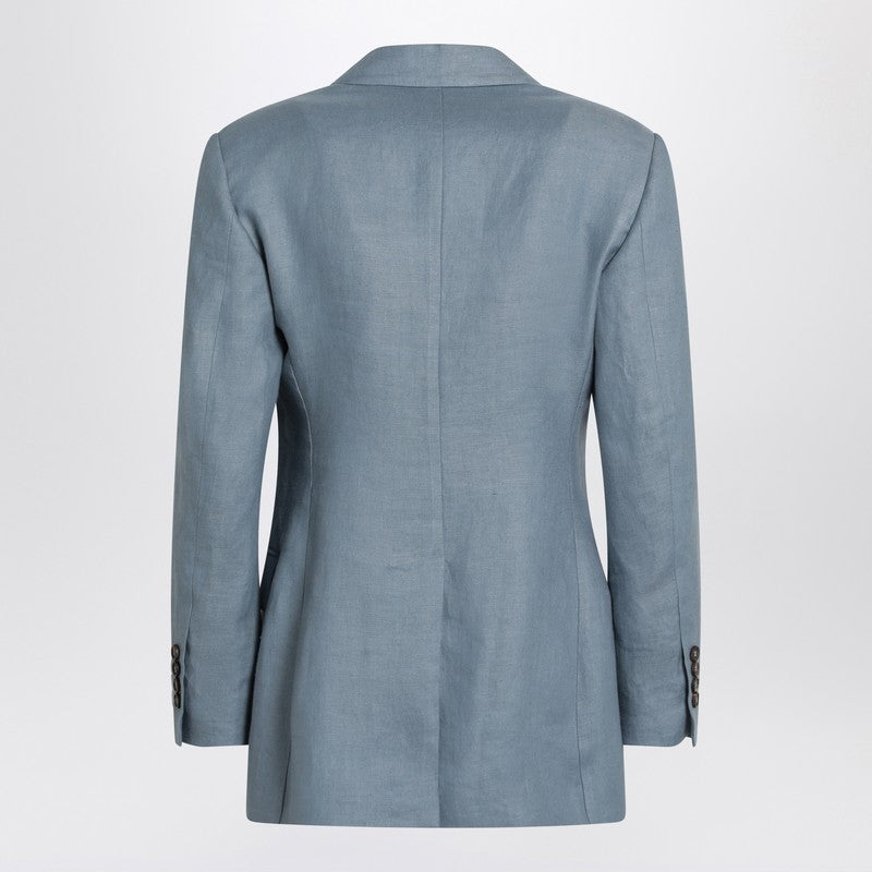 Brunello Cucinelli Avio-coloured linen blend jacket