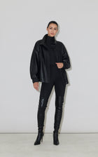 MIU Oversized Bomber Jacket in Leather