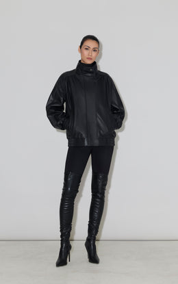 MIU Oversized Bomber Jacket in Leather