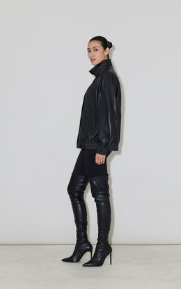MIU Oversized Bomber Jacket in Leather
