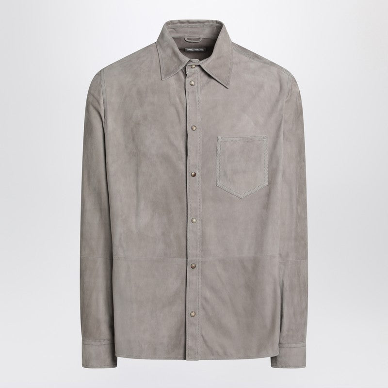 Brunello Cucinelli Khaki leather shirt