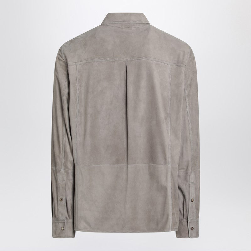 Brunello Cucinelli Khaki leather shirt