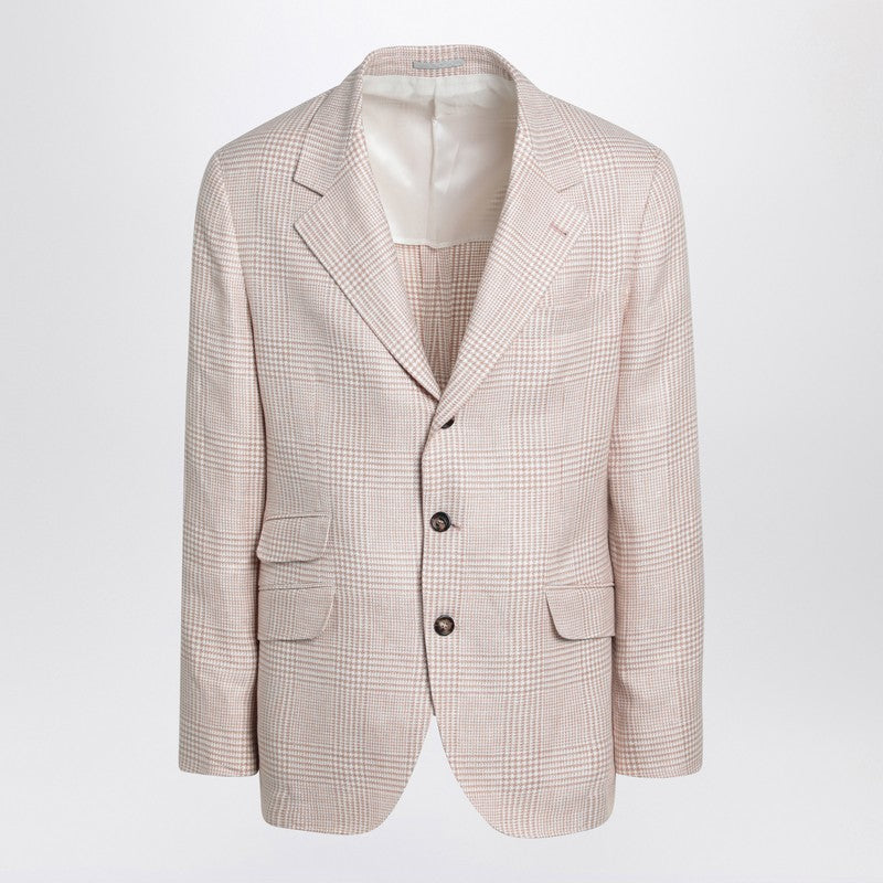 Brunello Cucinelli Papaya-colored Prince of Wales jacket