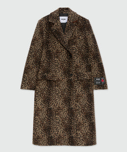 MSGM Lynx-Effect Wool Coat – Made in Italy