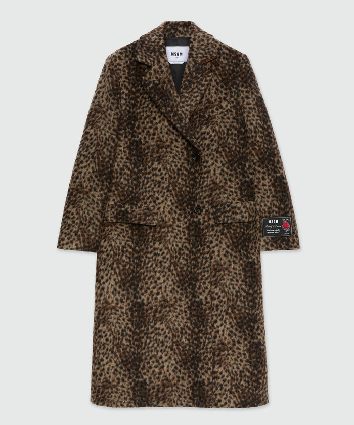 MSGM Lynx-Effect Wool Coat – Made in Italy