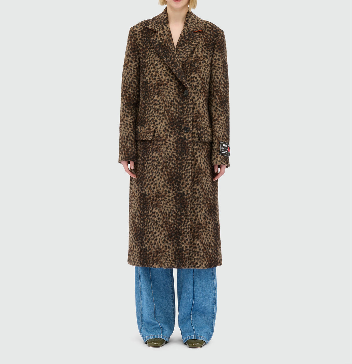 MSGM Lynx-Effect Wool Coat – Made in Italy