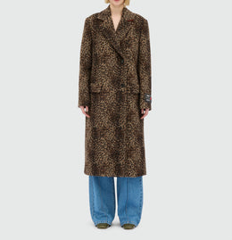 MSGM Lynx-Effect Wool Coat – Made in Italy