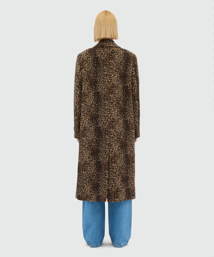 MSGM Lynx-Effect Wool Coat – Made in Italy
