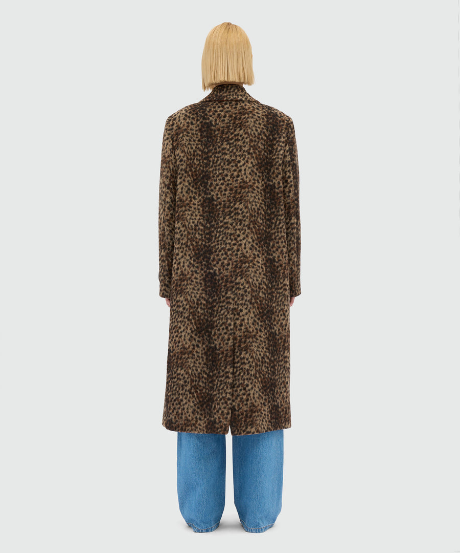 MSGM Lynx-Effect Wool Coat – Made in Italy