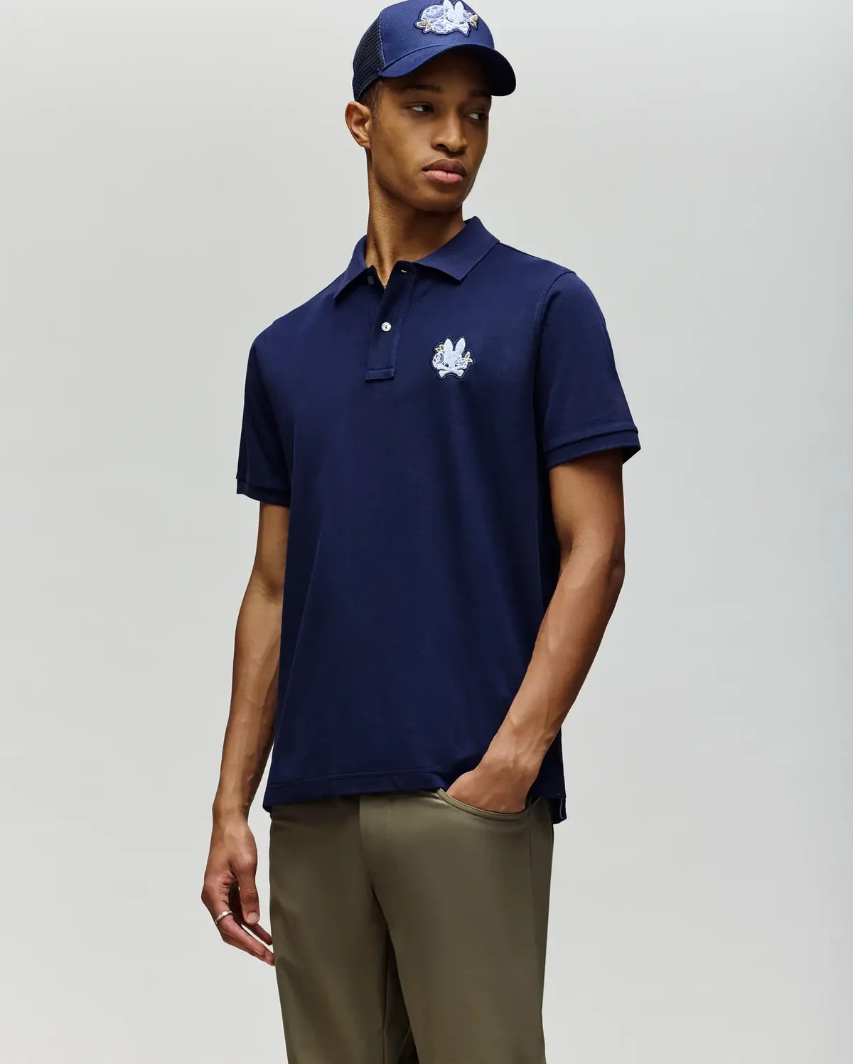Psycho Bunny Auguste Pique Polo in Evening Blue