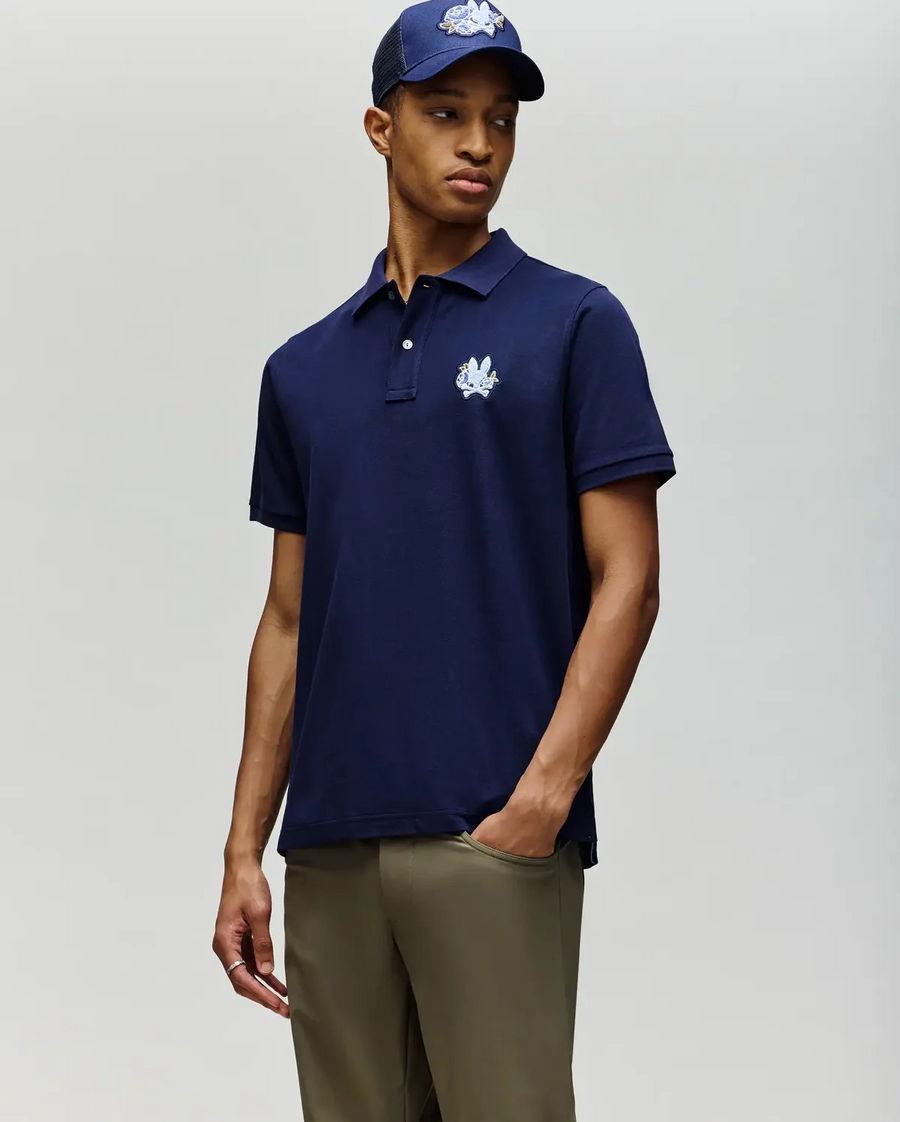 Psycho Bunny Auguste Pique Polo in Evening Blue