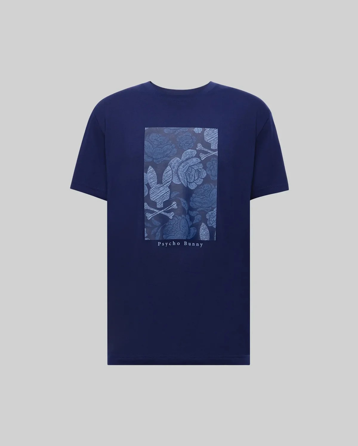 Psycho Bunny Rowen Graphic Tee in Evening Blue