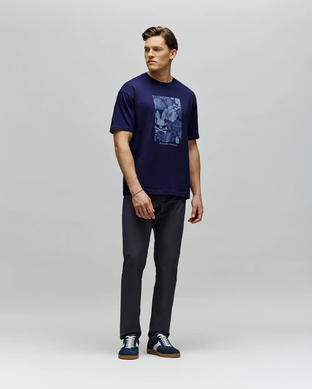Psycho Bunny Rowen Graphic Tee in Evening Blue