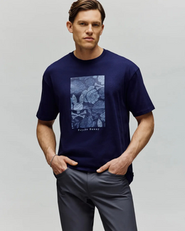 Psycho Bunny Rowen Graphic Tee in Evening Blue