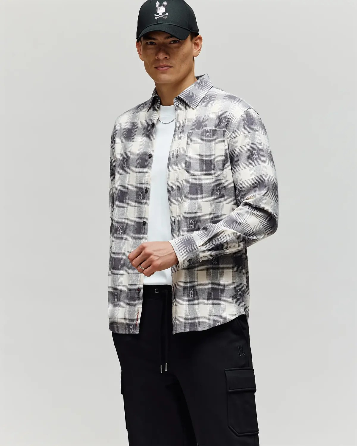 Psycho Bunny Mens Kurt Plaid Flannel Shirt