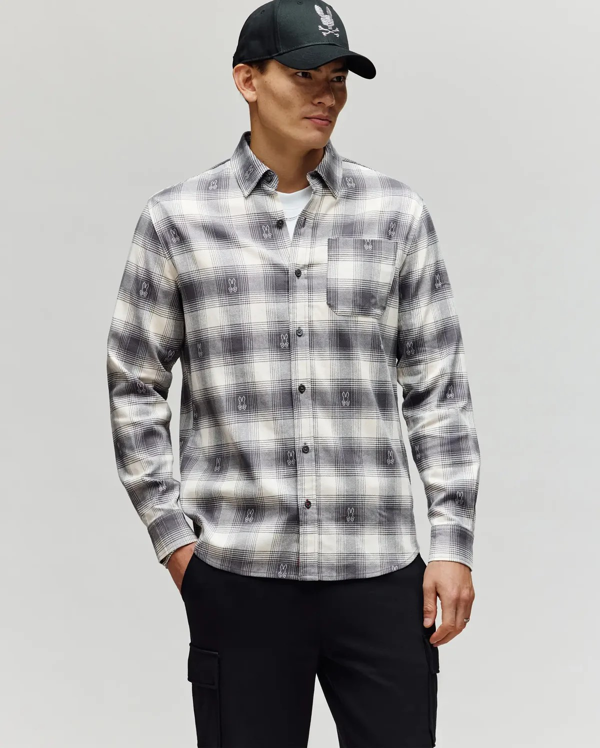 Psycho Bunny Mens Kurt Plaid Flannel Shirt
