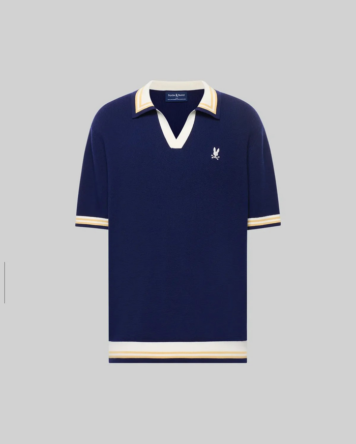 Mens Carter Johnny Collar Knit Polo