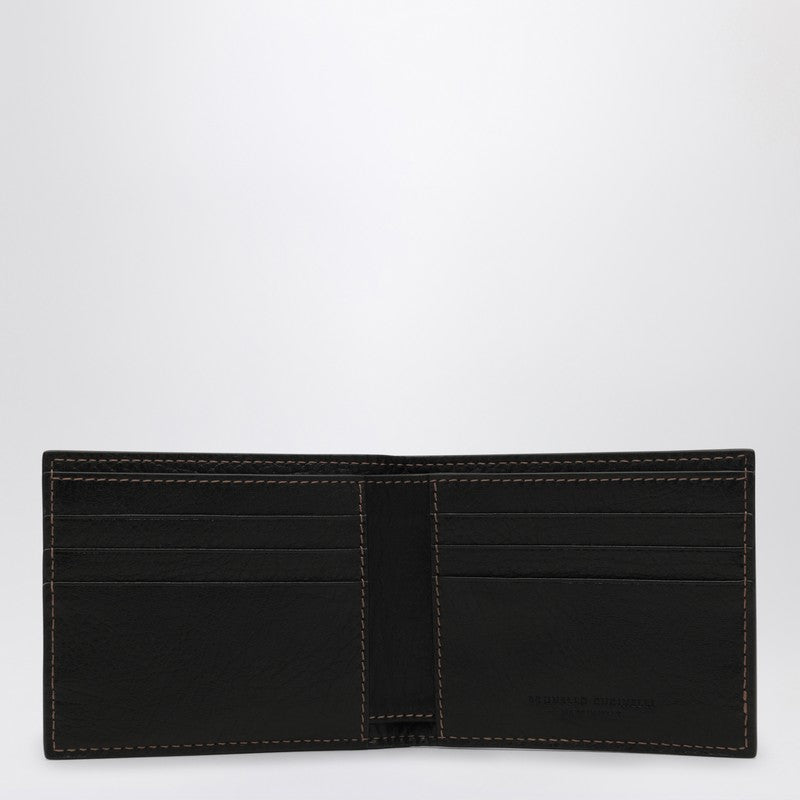 Brunello Cucinelli Black Bi-fold Cardholder in Leather