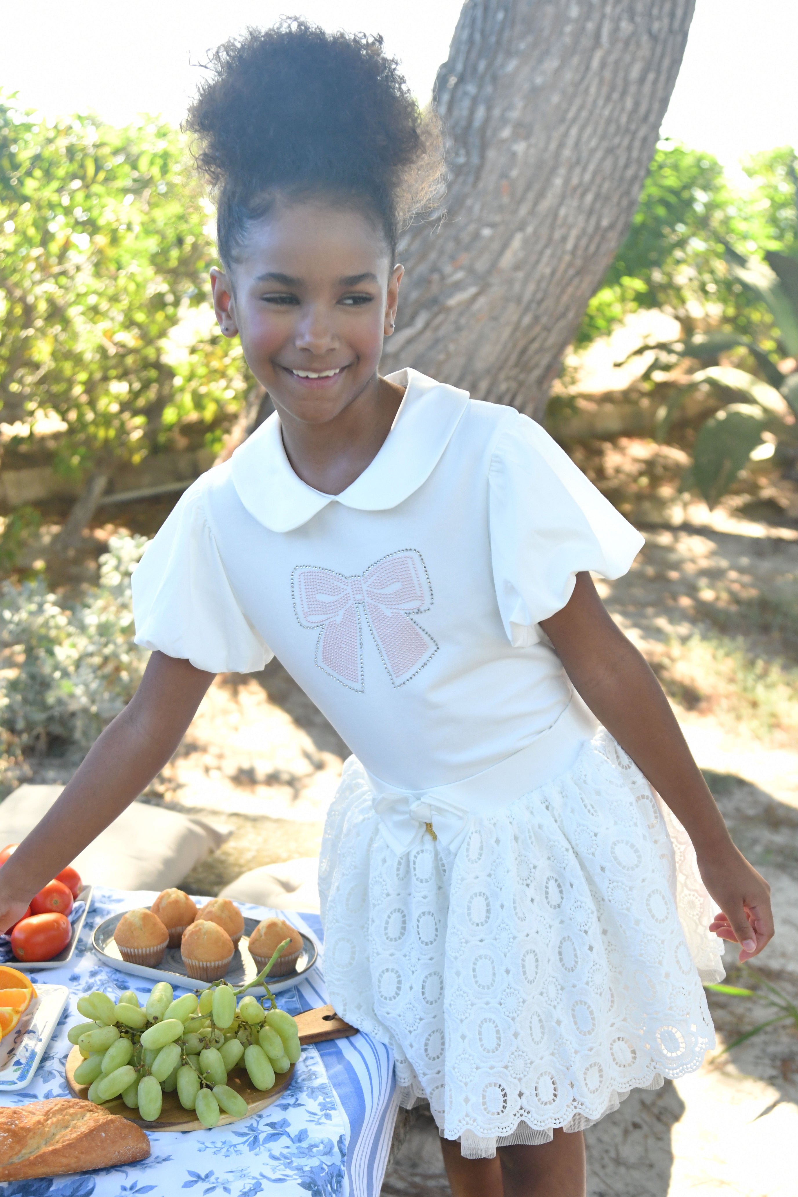 Angel Face Mallory Bow Top Snowdrop