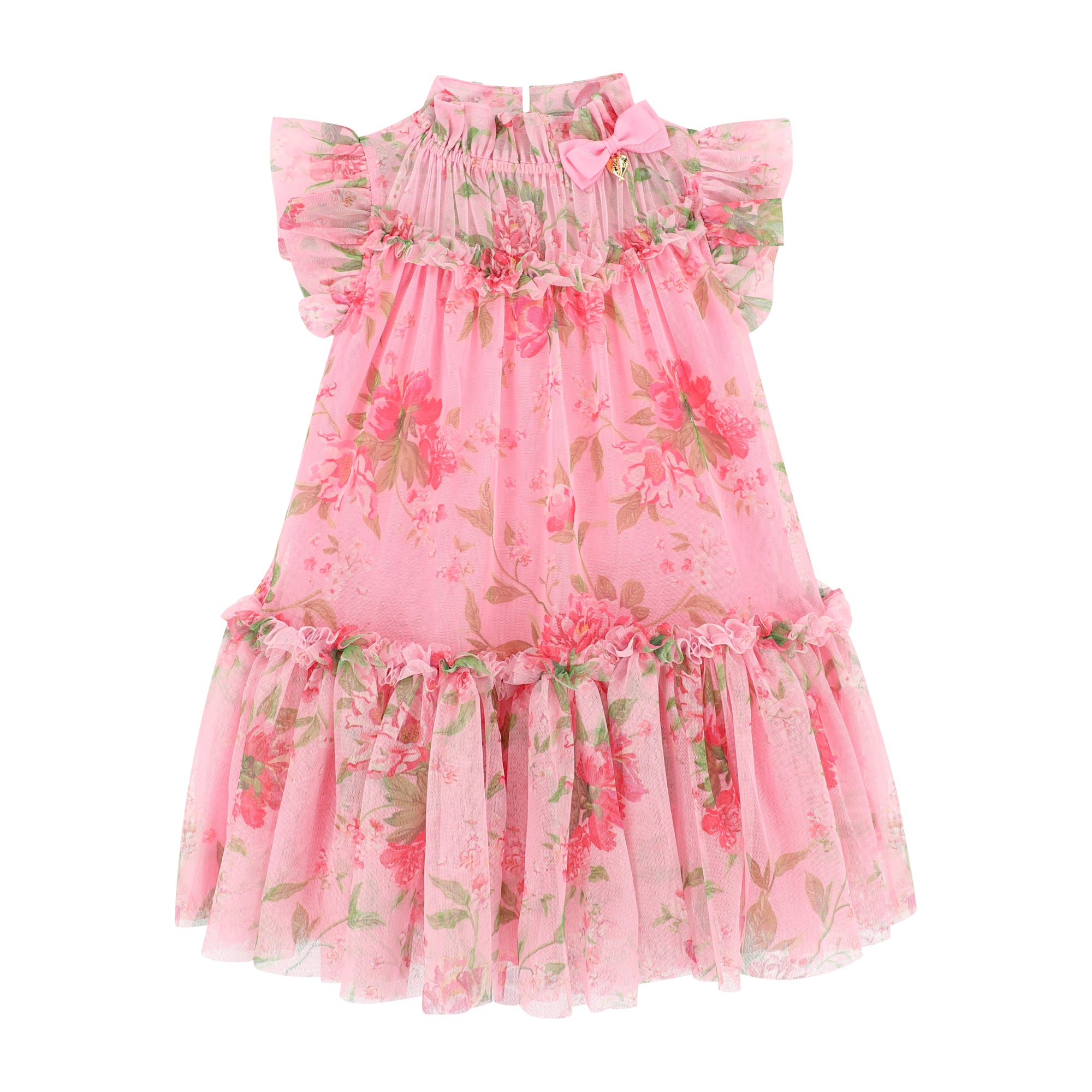 Marigold Roses Tulle Dress Pink