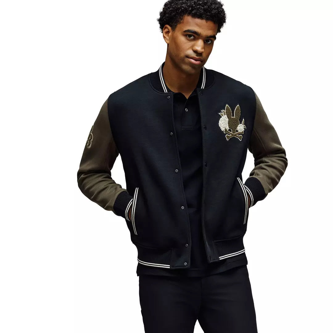 Psycho Bunny Men's Auguste Knit Bomber Jacket